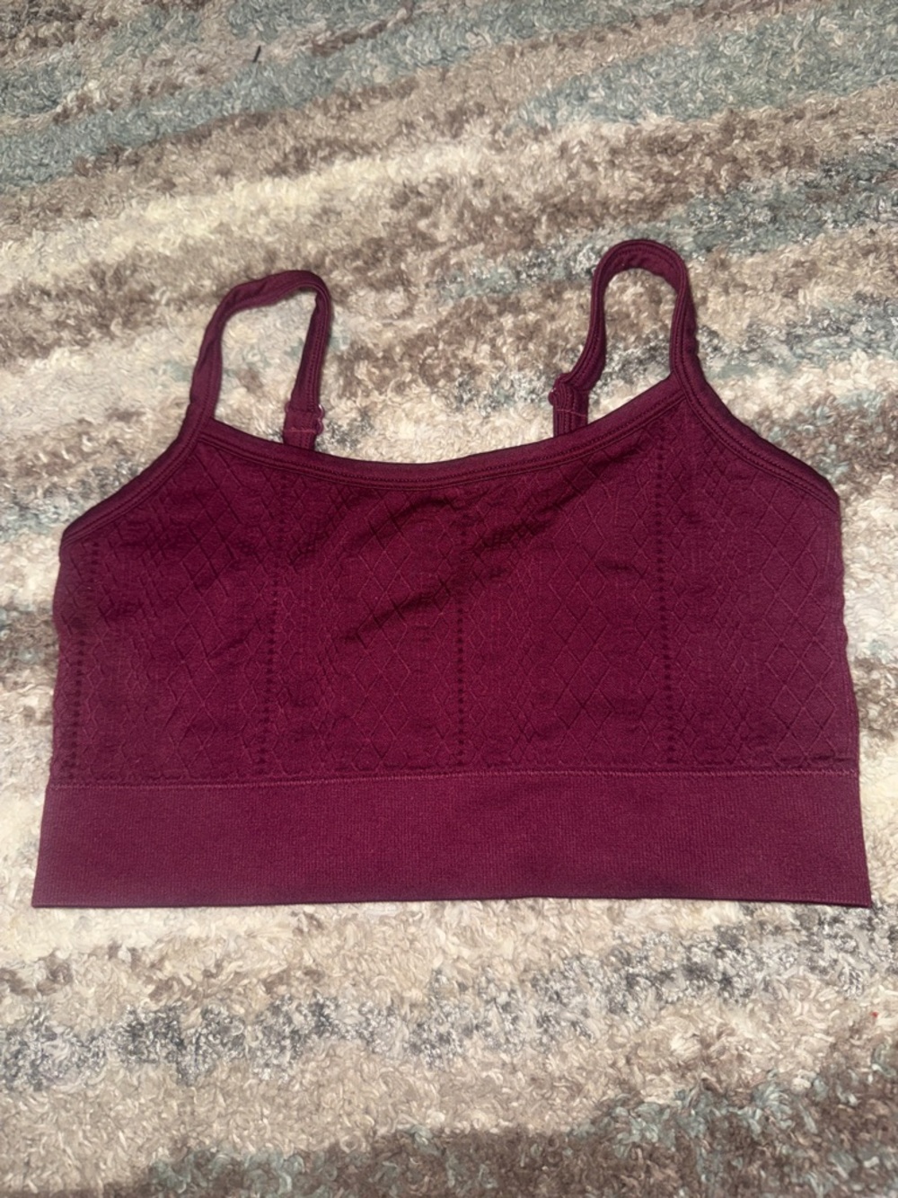 Maurices Deep Wine Seamless Diamond-Knit Bralette